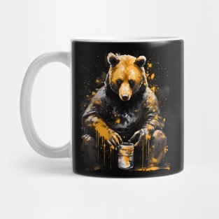 Brown Bear Eating Honey Mug